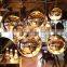 Modern Decorative Gold Glass Mirror Ball Pendant Lighting For Living Room