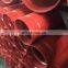 Outside galvanized lined red plastic coated composite steel tube pipe for supply water and fire
