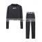 2020 Hot sale fashion, print yoga set slim long sleeve crop top high waist leggings two piece set women/