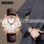 Skmei 9127 Fashion Style Genuine Leather Watch Men Custom Logo Quartz Watch