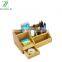 Modern office supplies desk organizer bamboo office stationery pen business card holder with drawer