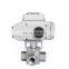 Manufacture DN25 1inch  AC220V Stainless steel 3 Way Thread Ultrahigh Pressure electric ball valve