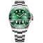 Nibosi  Automatic Men's Mechanical watch green water ghost waterproof luminous calendar steel strap watch  2395