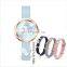 Wholesale Blue Soft Silicon Strap MOP Dial Girl Watches Luxury Charms Women Watch Custom Logo