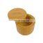 Round Bamboo Salt And Pepper Pots Box Bamboo Storage Box With Magnetic Swivel Lid