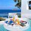 Cusstomized PE Round Rattan Floating Pool Tray Hotel Water Floating Breakfast Serving Tray