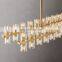 Arcachon Luxury Indoor Decoration Rectangular Industrial Metal Crystal Industrial Chandelier Living Room Hotel Lighting