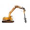 small borehole earth drilling auger machine excavator attachment hydraulic screw pile drill