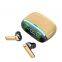 Portable Type-C Charger Power Bank Gaming Earbuds Wood Grain Surface Earphones Mini Ture Wireless Stereo Bt5.3 Headset TWS