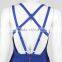V-neckline and A-line skirt one piece backless blue color dress