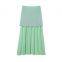 New French style simple and fashionable button knit vest for women, pleated and spliced skirt