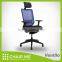 Black Backrest, Red fabric, Black Seat Office Mesh Chair with Adjustable Armrest and 3D Headrest and Nylon Base