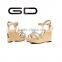 GDSHOE new fashion rhinestone ladies high heel novelty wedge sandals