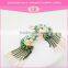 low price high quality beautiful drop chains tassels dangle emerald fancy daily wear earrings for party girls