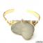 14K Gold Plated Agate Natural Druzy Stone Charm Bangle Bracelet Wholesale
