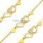 TKB-B0380 Fashion Bracelets Hot Selling 2015 Summer Trending Style for Ladies Woman Gold filled Heart Pendant