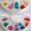 36pcs 12 Color Dried Dry Flower Nail Decoration Acrylic Powder Manicure Tips