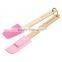 assorted color silicon spatula with wooden handle a set 4
