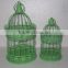Vintage gray scroll round wire small bird cage