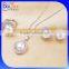 Luxury Micro Pave Setting Synthetic Diamond&Natural Pearl Jewelry Set