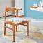 Modern wooden teak color arm chair with fashionble round table