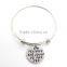 Custom logo engraved bangle bracelets with charms                        
                                                Quality Choice