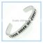French & English Poesy Two Souls One Heart Stainless Steel Cuff Bracelet