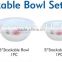 4pcs Stackable Bowl Set with lid Heat Resistant Opal Glassware Microwave oven