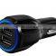 Lotus style dual usb car charger, 2.5A car charger optical input