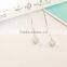 925 Sterling Silver Square Cube Zirconia Thread Line Threader Earrings