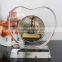 acrylic heart shaped crystal clock