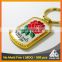Promotional gold zinc alloy logo print souvenir giveaways custom keychain