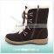 2015 Fashion Chocolate Cow Suede Leather Lace Up Boots For Women