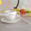 Wholesale embossed ceramic coffee cup and saucer set with europe style