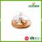 Promotional clear cheese dome with round bamboo cutting board