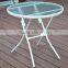 Glass Outdoor Folding Table With Umbrella Hole