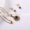 Newest model blue crystal artificial diamonds charm jewelry set for engagement