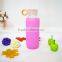 310ml sports glass bottle with silicone case for antiskid and shockpoof from bengbu cattelan glassware factory