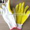 BSSAFETY green blue red rubber coated gloves, contruction gloves for hard work