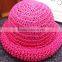 2016 New Baby Girls Hat Hand made Crochet Hat Summer Beach Sun Straw Hat