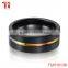Black tungsten carbide wedding bands ring