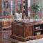 Vintage Style Home Office Furniture, Retro Wooden Executive Office Desk, Exquisite Wood Veneer Inlaid Writing Desk With Chair