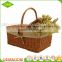 Factory price graceful washable rectangular new poly willow wicker picnic hamper basket