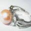18K gold inlaid pearl ring lady gift orange pearl Tahitian Pearl Ring