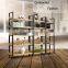 Display Wooden Side Steel Bookshelf,Household Steel - wood combination bookcase