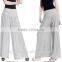 New Fashion Wide Leg Pants Trouser Women Loose Long Culottes Brocade Pants Dress