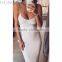 Sexy Bodycon Club Dress 2015 Black Lace-up Back Halter Bandage Dress HSD1418