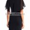 2017 latest fasion style short ruffle sleeve ladies chiffon office dress