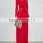 Wholesale Women Apparel Red Stretch Silk Tie-front Wid-leg Jumpsuit(DQE0137J)