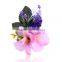 Candy color fabric flower&leaf brooch for garment decoration,Costume Jewelry Flower Dancing Brooches